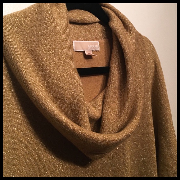 Michael Kors gold sparkle cowl drape neck sweater - Picture 2 of 4